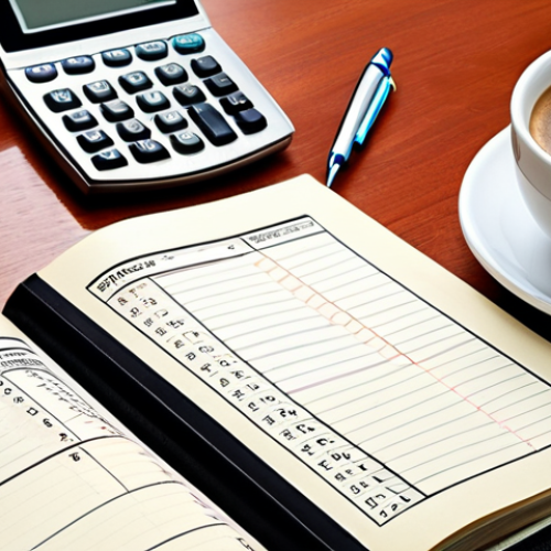 **Detailed Investment Log:** A meticulously kept investment journal lying open on a desk. The journal features handwritten notes, financial charts, and highlighted key performance indicators (KPIs). A calculator, pen, and a cup of Turkish coffee are placed beside it, suggesting careful analysis and reflection. The scene should convey diligence and strategic thinking.