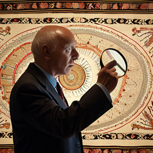 **Prompt 1: The Timeless Art of Value Investing**
    A wise, calm investor, appearing thoughtful and patient, examines an intricately woven, antique rug with a magnifying glass, symbolizing the deep dive into intrinsic value and fundamental analysis. In the background, a chaotic, volatile stock market graph, representing short-term emotional fluctuations, contrasts sharply with a serene, stable base. The scene highlights the enduring philosophy of value investing, emphasizing patience, discernment, and focusing on underlying worth over transient market noise. The atmosphere is one of timeless wisdom and strategic focus, with soft, warm lighting.